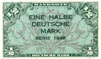 (№1948P-1a) Банкнота ФРГ 1948 год "frac12; Deutsche Mark"
